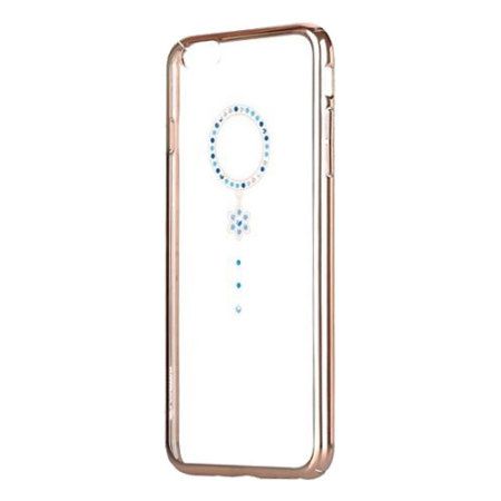 Funda iPhone 6S / 6 Comma Diamantes Azules - Transparente / Dorada