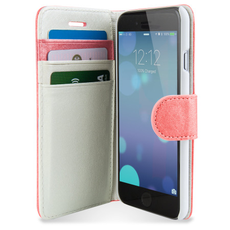 Olixar Leather-Style iPhone 6S / 6 Wallet Stand Case - Rose Gold