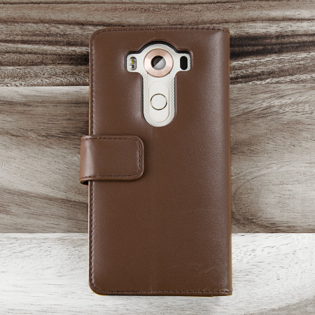 Olixar Genuine Leather LG V10 Wallet Case - Bruin