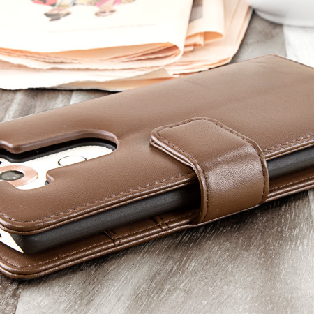 Olixar Genuine Leather LG V10 Wallet Case - Bruin