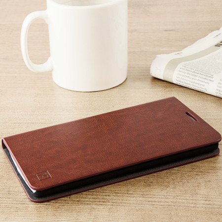 Olixar LG V10 Kunstledertasche Wallet Stand Case in Braun