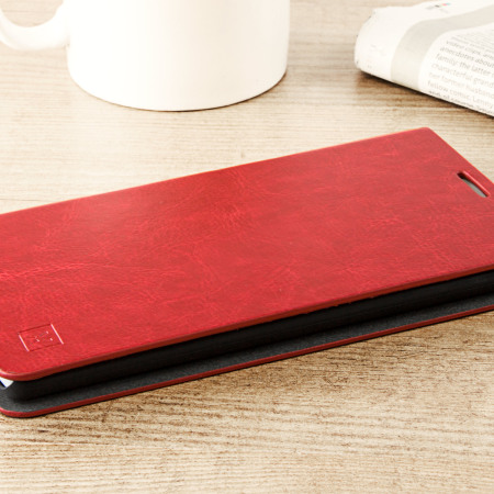 Olixar Leather-Style LG V10 Wallet Stand Case - Red