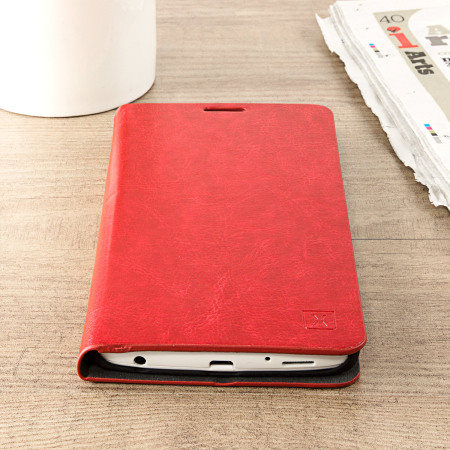 Olixar LG V10 Kunstledertasche Wallet Stand Case in Rot