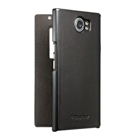Official BlackBerry Priv Leather Flip Case - Zwart