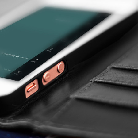 Housse iPhone 5S / 5 Olixar Portefeuille Cuir Véritable - Noire