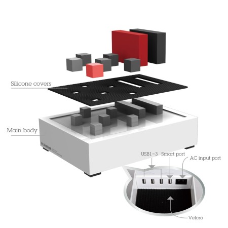 Avantree PowerHouse Plus High Power Desk USB Charging Station - White