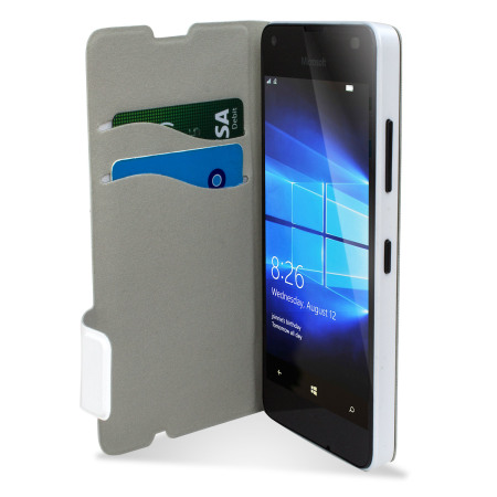 Mozo Microsoft Lumia 550 Flip Cover Case - White