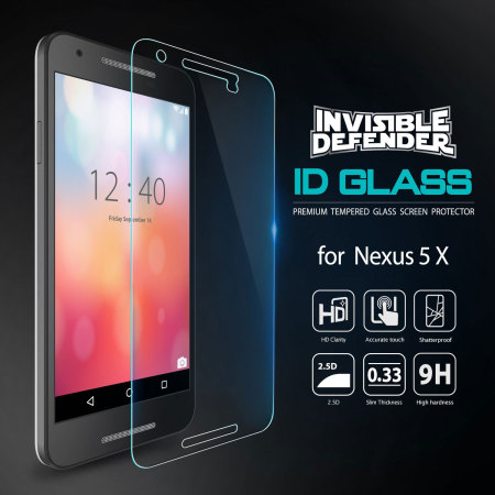 Protection d'écran Nexus 5X en verre trempé Rearth Invisible Defender