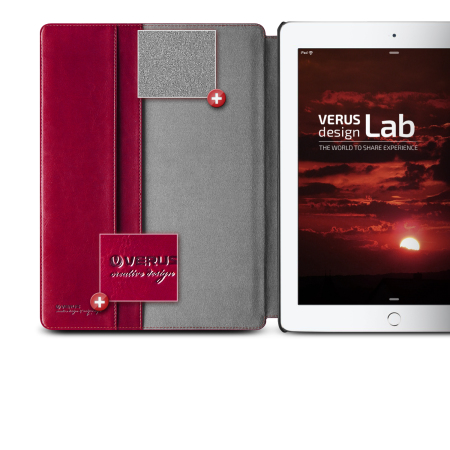 Verus Dandy Leder Style iPad Pro 12.9 2015 Zoll Tasche in dunkel Wein