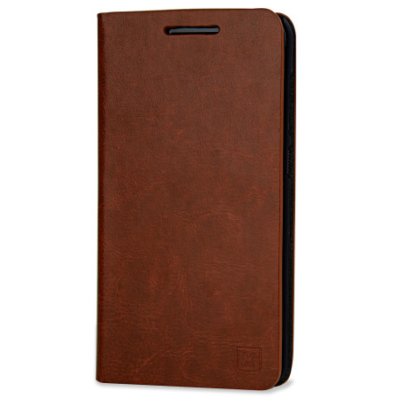 Housse Portefeuille HTC One A9 Olixar Support Imitation Cuir - Marron