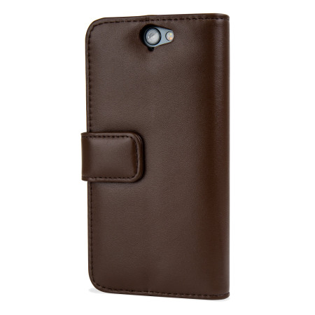 Olixar Premium HTC One A9 Genuine Leather Wallet Case - Brown