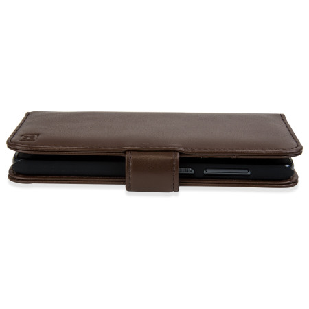 Olixar Premium HTC One A9 Genuine Leather Wallet Case - Brown