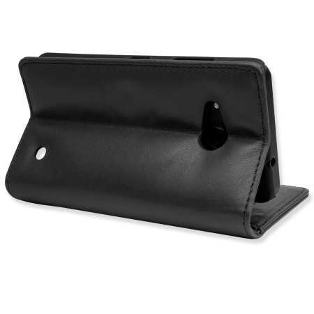 Olixar Microsoft Lumia 550 Genuine Leather Plånbosfodral - Svart