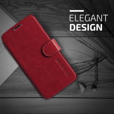 Verus Dandy Leather-Style Samsung Galaxy S6 Wallet Case - Red