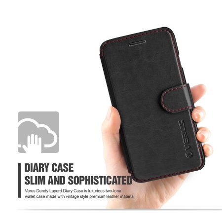 Verus Dandy Leather-Style iPhone 6S Plus/6 Plus Wallet Case - Black