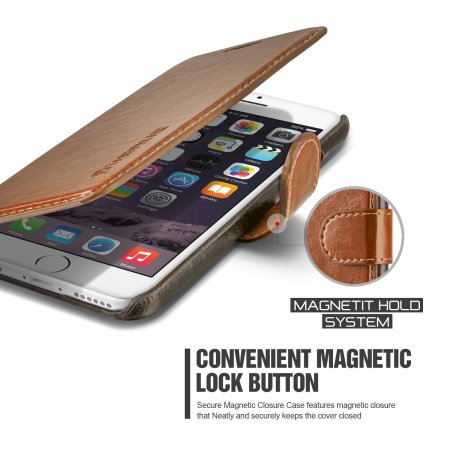 Verus Dandy Leather-Style iPhone 6S Plus/6 Plus Wallet Case - Brown