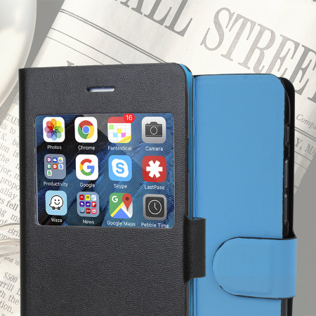 X-Fitted Magic Colour iPhone 6S Plus / 6 Plus View Case - Zwart/Blauw