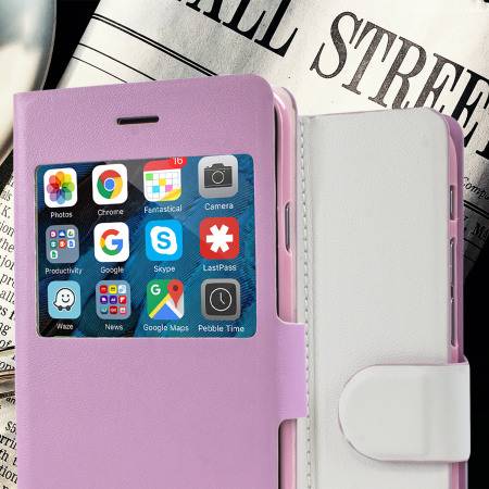 X-Fitted Magic Colour iPhone 6S Plus / 6 Plus View Case - White / Pink