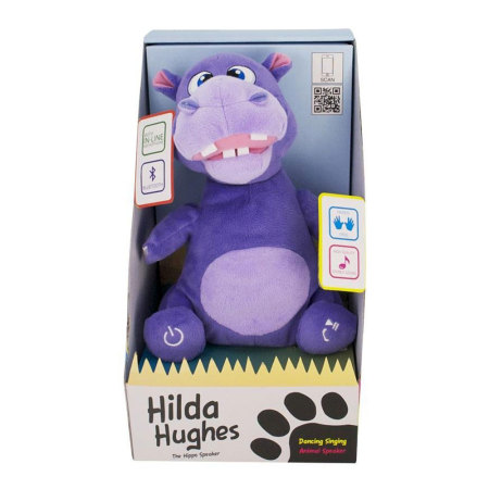 iCandy Hilda Hippo Cuddly Bluetooth Dancing Speaker - Purple