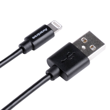 Avantree 2x MFi Lightning to USB Sync & Charge Short Cables - Black