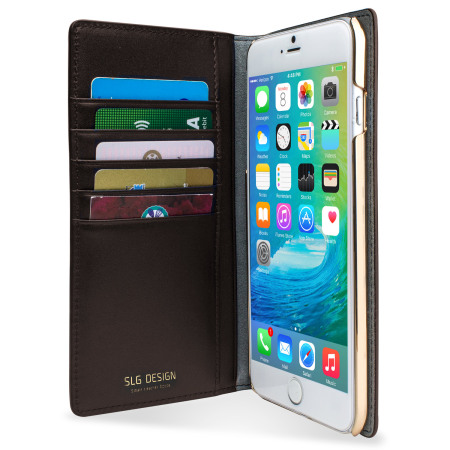 SLG Genuine Leather Fabric iPhone 6S Plus / 6 Plus Wallet Case - Brown
