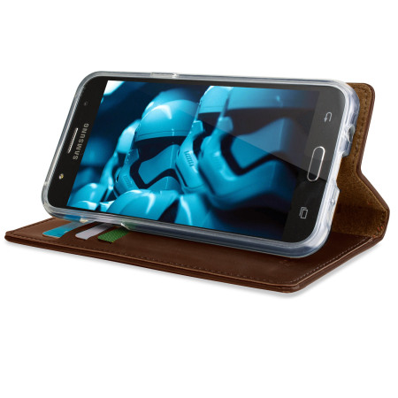 Mercury Blue Moon Flip Samsung Galaxy J5 2015 Wallet Case - Brown