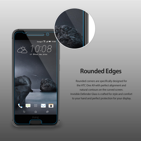 Rearth Invisible Defender HTC One A9 Tempered Glas Displazschutz