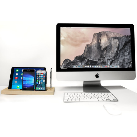 Olixar Tablet and Smartphone Multifunction Wooden Desk Station