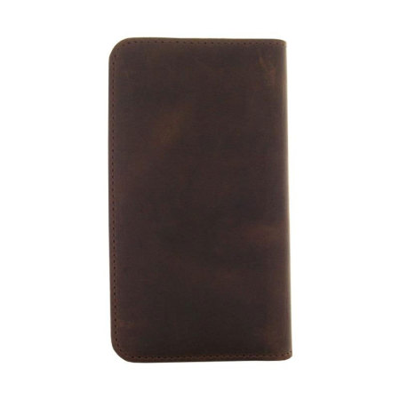 Valenta Universal 5 Inch Raw Genuine Leather Pouch - Vintage Brown