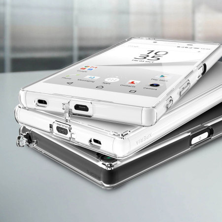 Funda Sony Xperia Z5 Rearth Ringke Fusion - Negra Ahumada