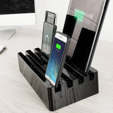 Charge Pit 6-Port Universal Charging Station - Piano Black