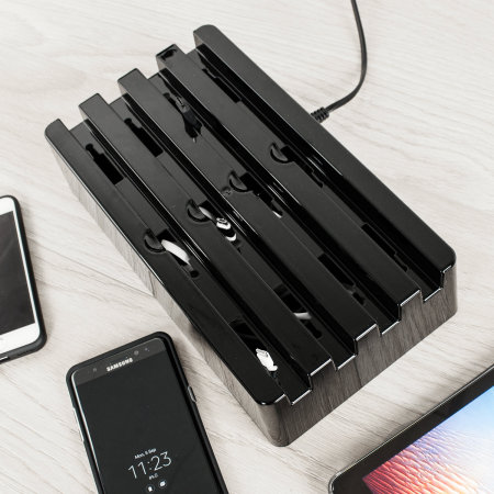 Charge Pit 6-Port Universal Charging Station - Piano Black