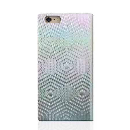 SLG Hologram Genuine Leather iPhone 6S / 6 Wallet Case - Silver
