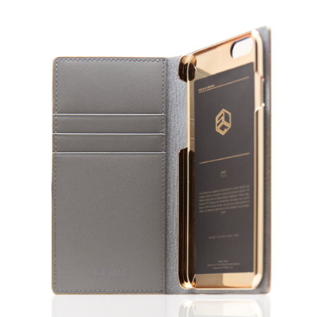 SLG Hologram Genuine Leather iPhone 6S / 6 Plånboksfodral - Guld