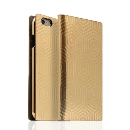 SLG Hologram Genuine Leather iPhone 6S / 6 Wallet Case - Gold