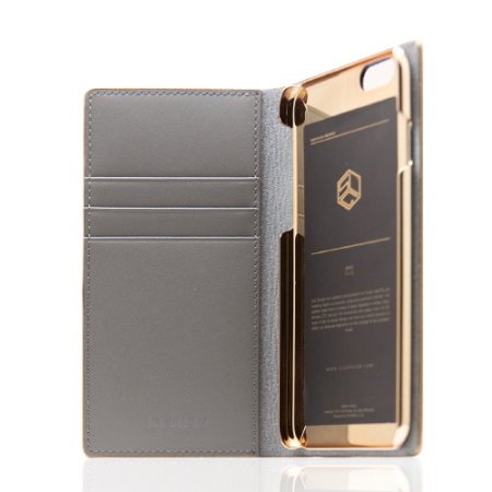 SLG Hologram Genuine Leather iPhone 6S / 6 Wallet Case - Rose Gold