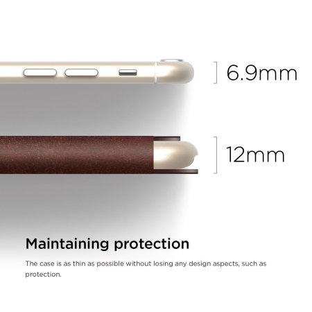 Elago iPhone 6S Plus / 6 Plus Leather Flip Case - Gold & Brown