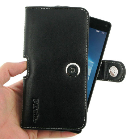 PDair Horizontal Leather Lumia 950 XL Pouch Case - Black