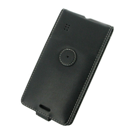 PDair Deluxe Leather Lumia 950 XL Flip Case - Black