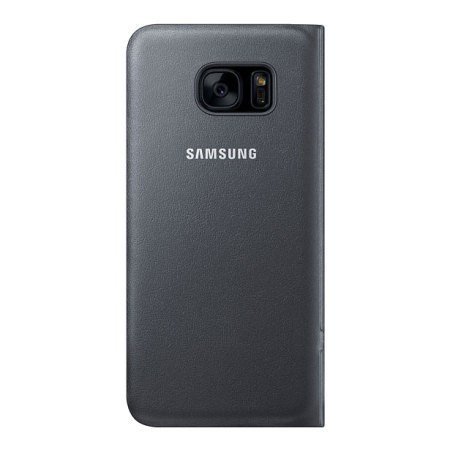 Flip Wallet Cover Officielle Samsung Galaxy S7 Edge LED - Noire