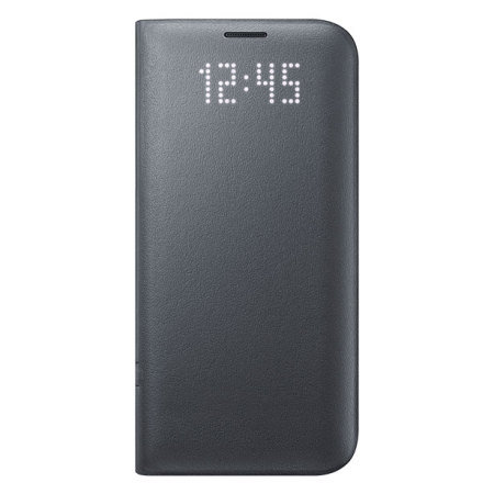 Flip Wallet Cover Officielle Samsung Galaxy S7 Edge LED - Noire