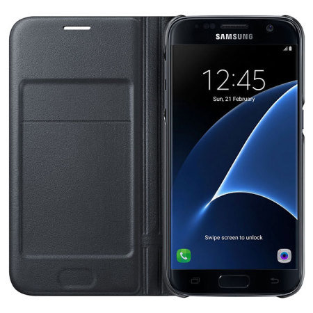 Skulle Kænguru Duchess Official Samsung Galaxy S7 LED Flip Wallet Cover - Black