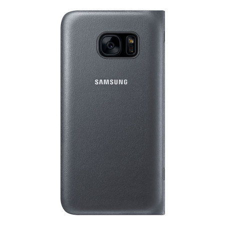 Original Samsung Galaxy S7 LED Flip Wallet Cover Tasche in Schwarz