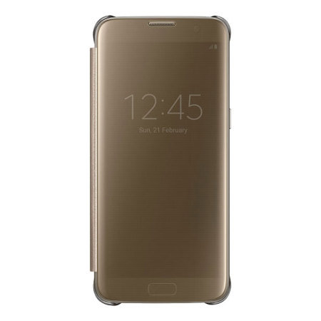 Official Samsung Galaxy S7 Edge Clear View Cover Case - Gold