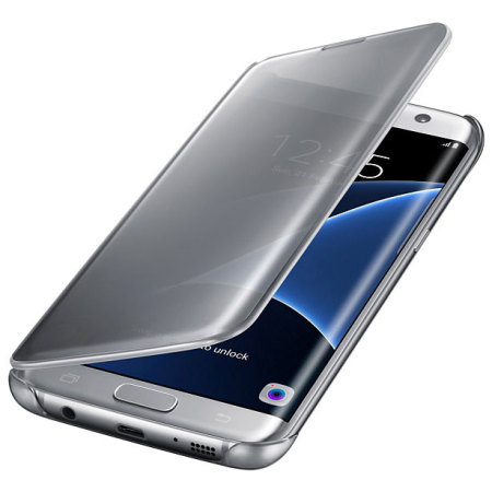 Funda Oficial Samsung Galaxy S7 Edge Clear View - Plata