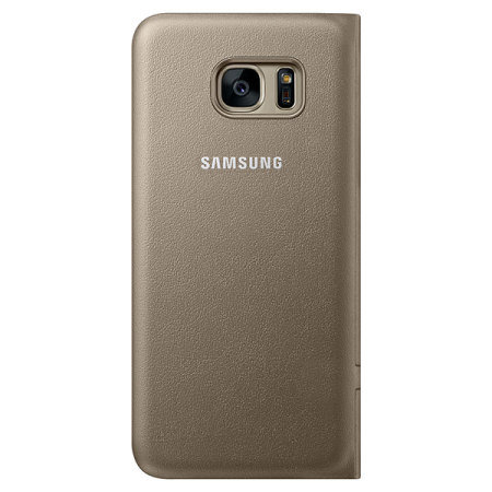 Lao ozon gesmolten Officiële Samsung Galaxy S7 Edge LED Flip Wallet Cover - Goud