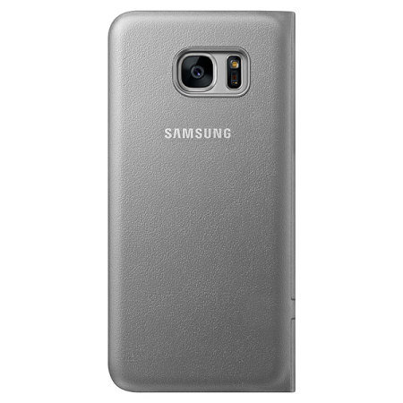 Flip Wallet Cover Officielle Samsung Galaxy S7 Edge LED - Argent