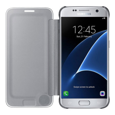Official Samsung Galaxy S7 Clear View Cover Case - Silver