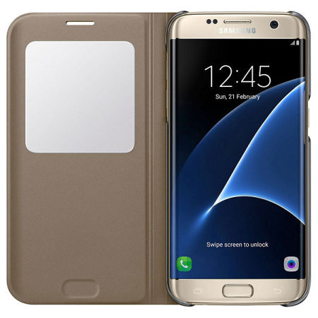 S View Cover Officielle Samsung Galaxy S7 Edge – Or