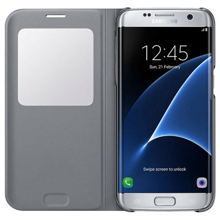 Vooruitzicht Hou op Scully Official Samsung Galaxy S7 Edge S View Cover Case - Silver